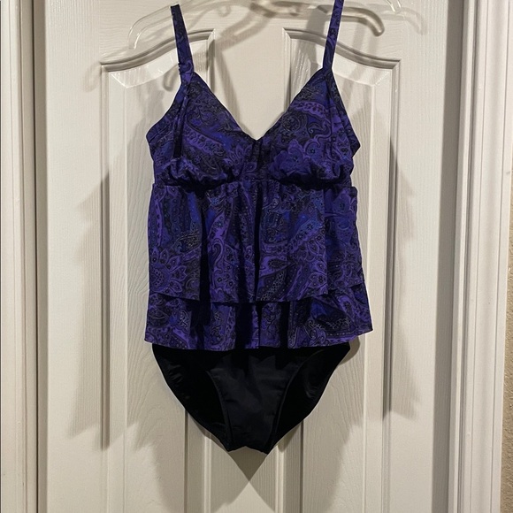 Miraclesuit Other - Miraclesuit Purple and Black Paisley Swimsuit excellent condition